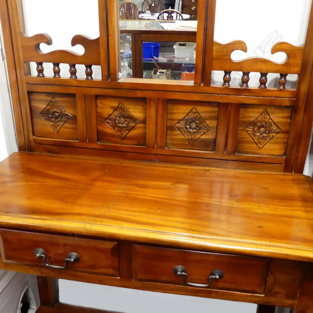 EDWARDIAN-STYLE CARVED HALL STAND, 870 X 420 X 2200MM Image 1++