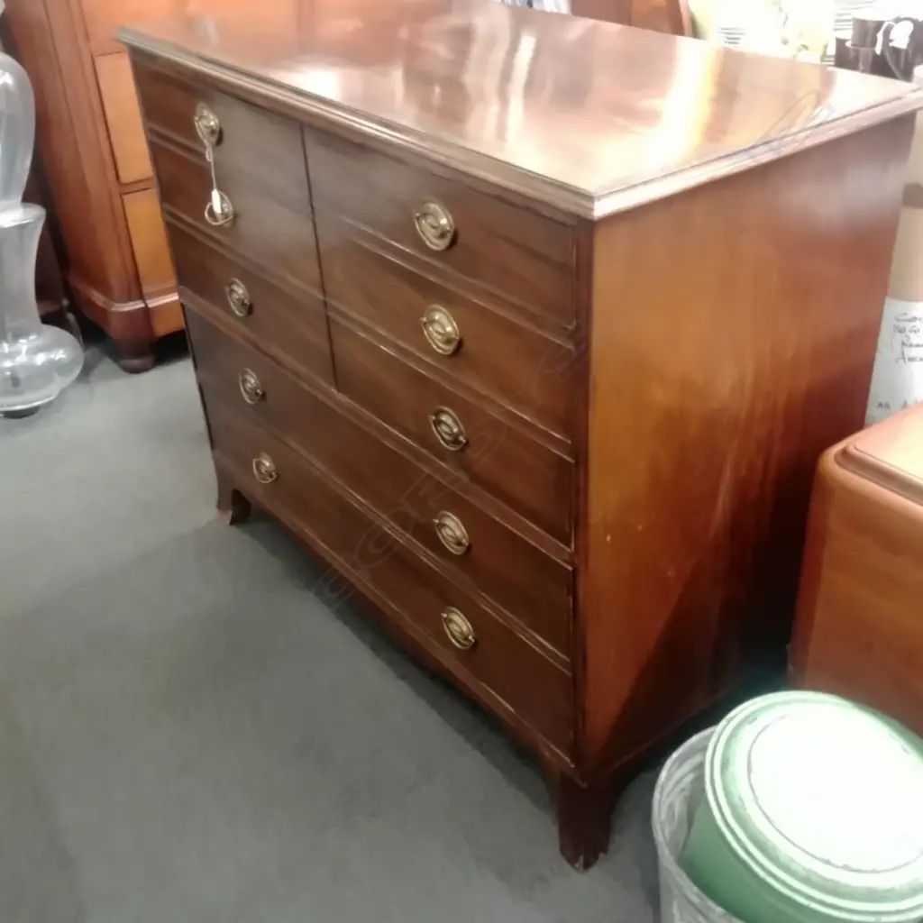 EDW. MAHOGANY CHEST OF DRAWERS CONVERTED TO ENT. UNIT Image 1++
