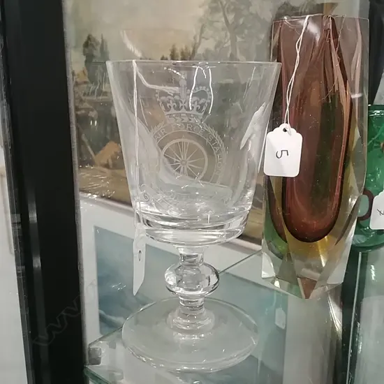 ROYAL AIR FORCE ETCHED STEMMED GLASS