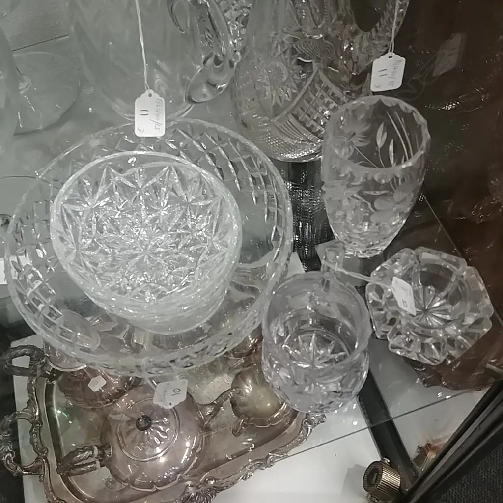 CRYSTAL BOWLS , VASE,JUG ETC Image 1++