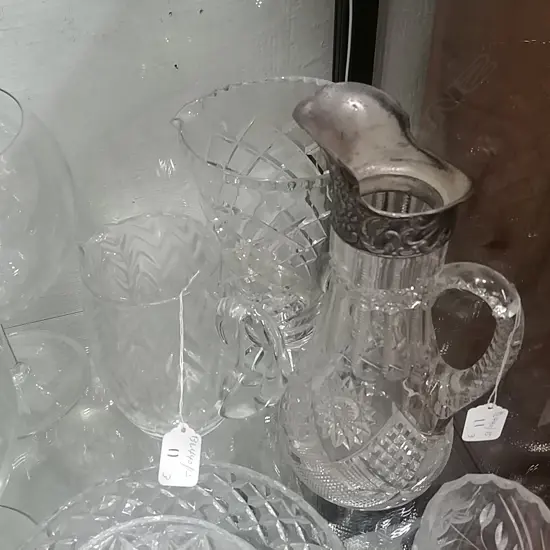 2  CRYSTAL JUGS & CARAFE