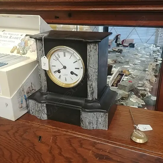 VICT SLATE MANTLE CLOCK