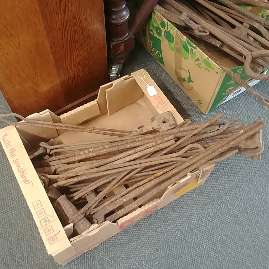 BOX LOT FORGE TONGS ETC Image 1++