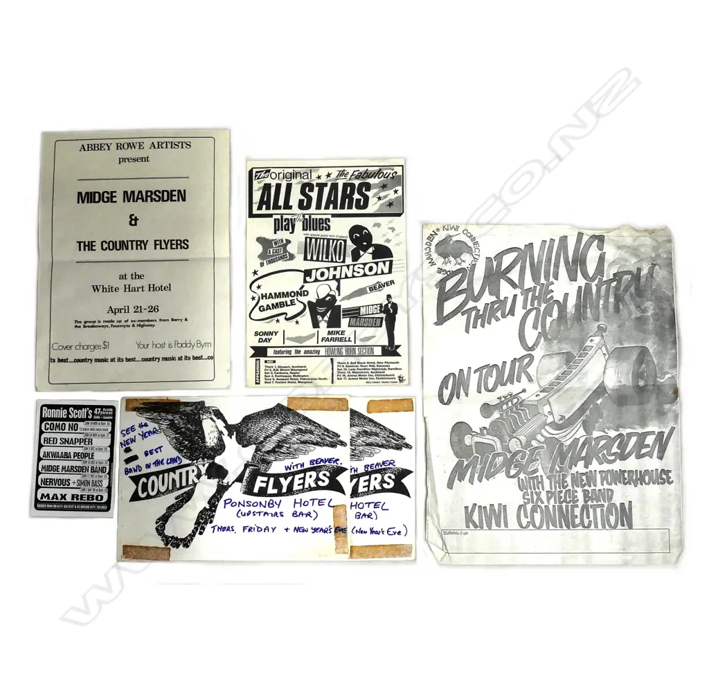 Two Country Flyer [with Beaver] promotional flyers for the Ponsonby Hotel (Gluepot) Upstairs Bar Image 1++