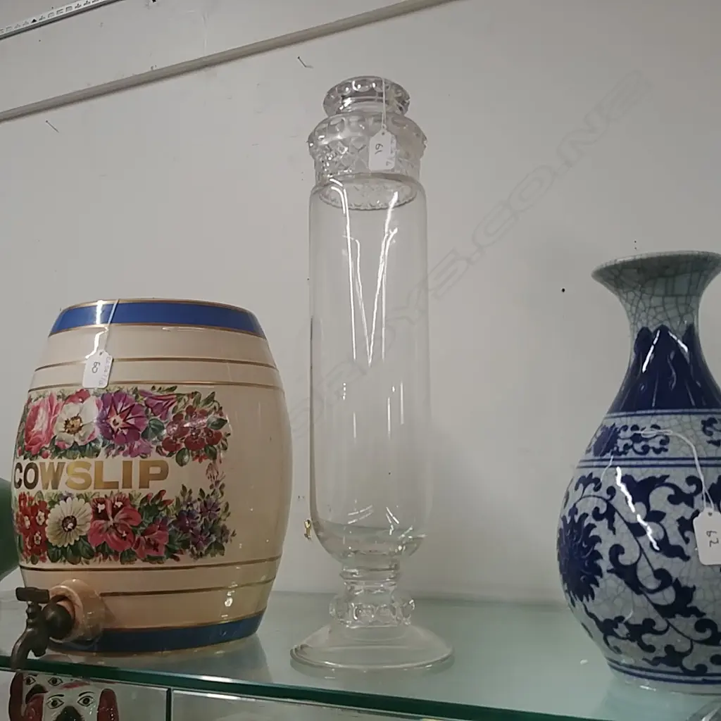 TALL GLASS LIDDED JAR Image 1++