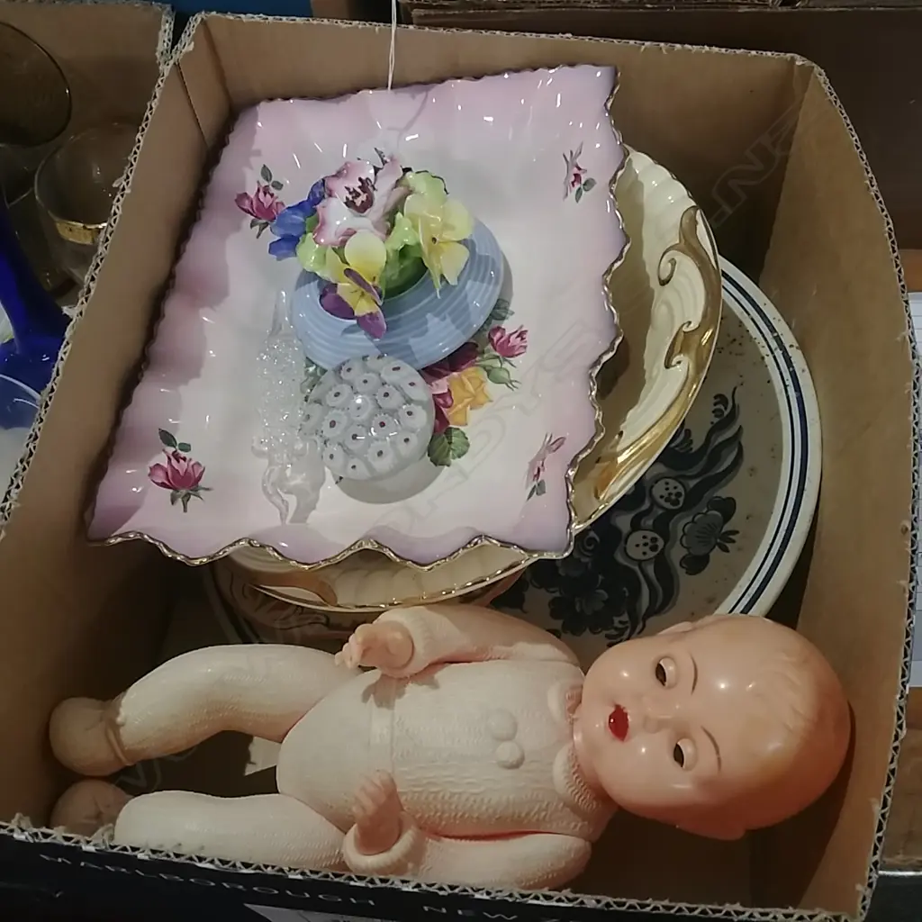 BOX LOT CHINA & DOLL Image 1++