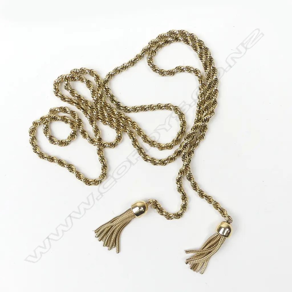 KREMENTZ GOLD PLATED?? NECKLACE TASSEL ENDS Image 1++