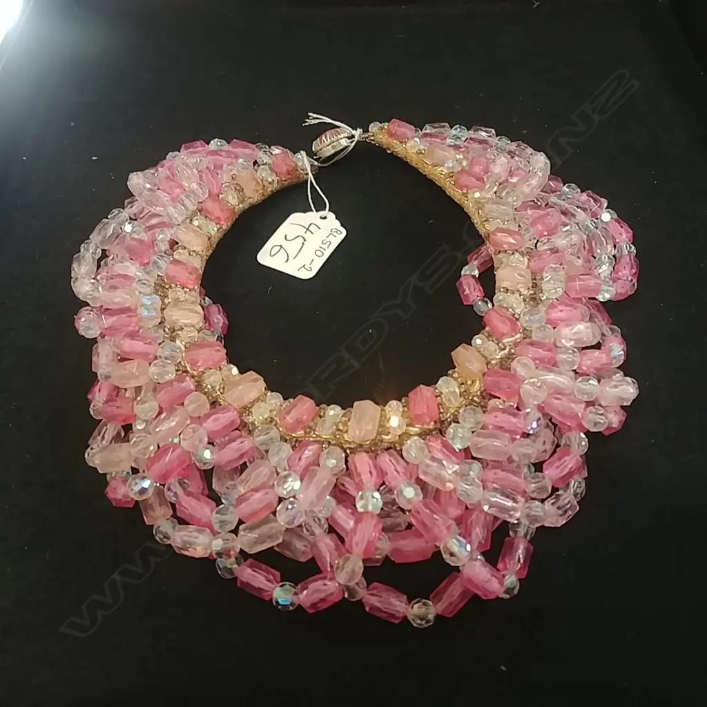 PINK CRYSTAL BEAD COLLAR Image 1++