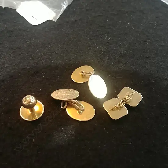 BAG 18CT GOLD CUFFLINKS, ETC 12.42gm