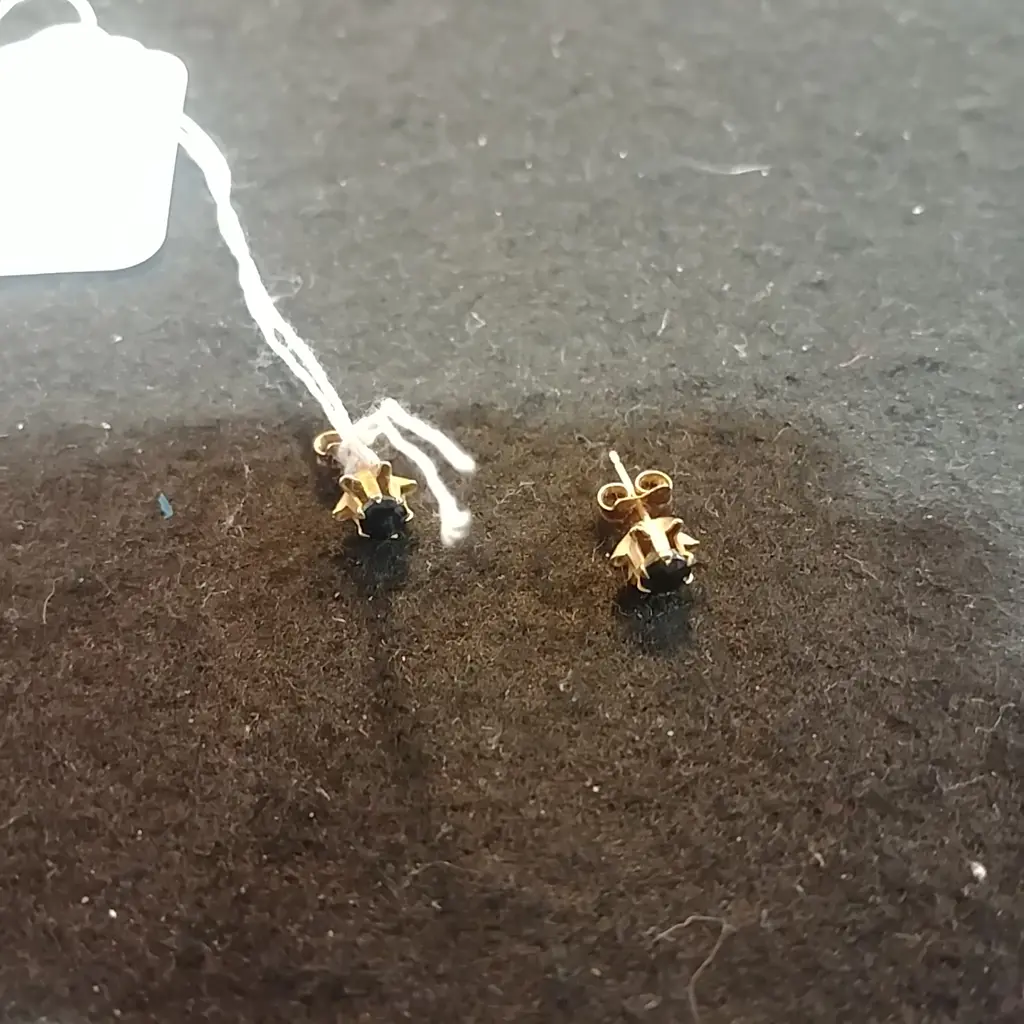 9CT GOLD AND SAPPHIRE STUD EARRINGS Image 1++