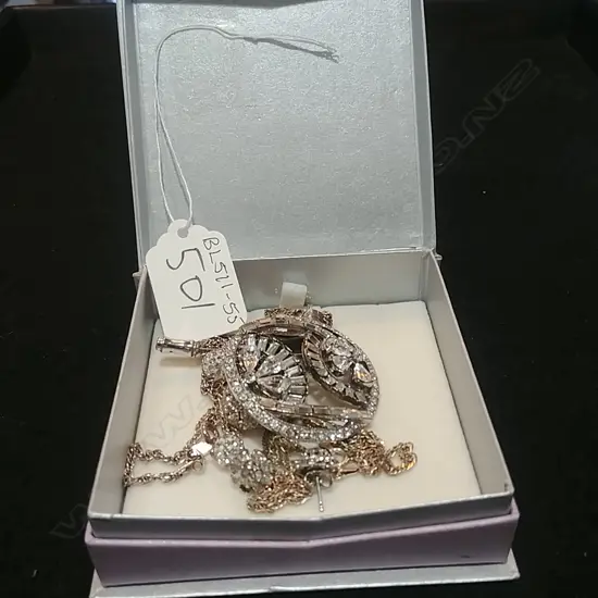 DIAMANTE AND SILVER COSTUME JEWELLERY