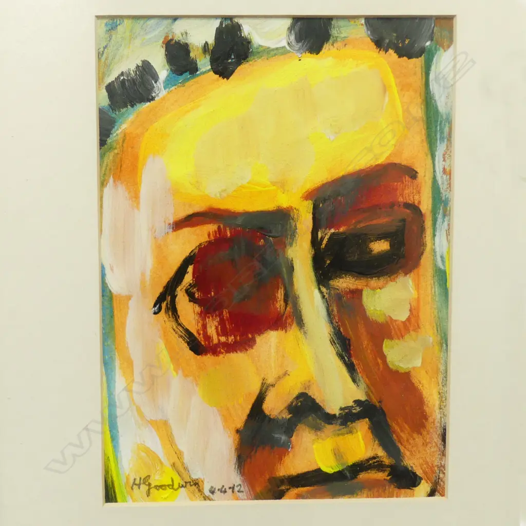 H GOODWIN 'JUDGEMENTAL MONARCH', ARCYLIC ON BOARD, SIGNED, DATED 4.4.12 Image 1++