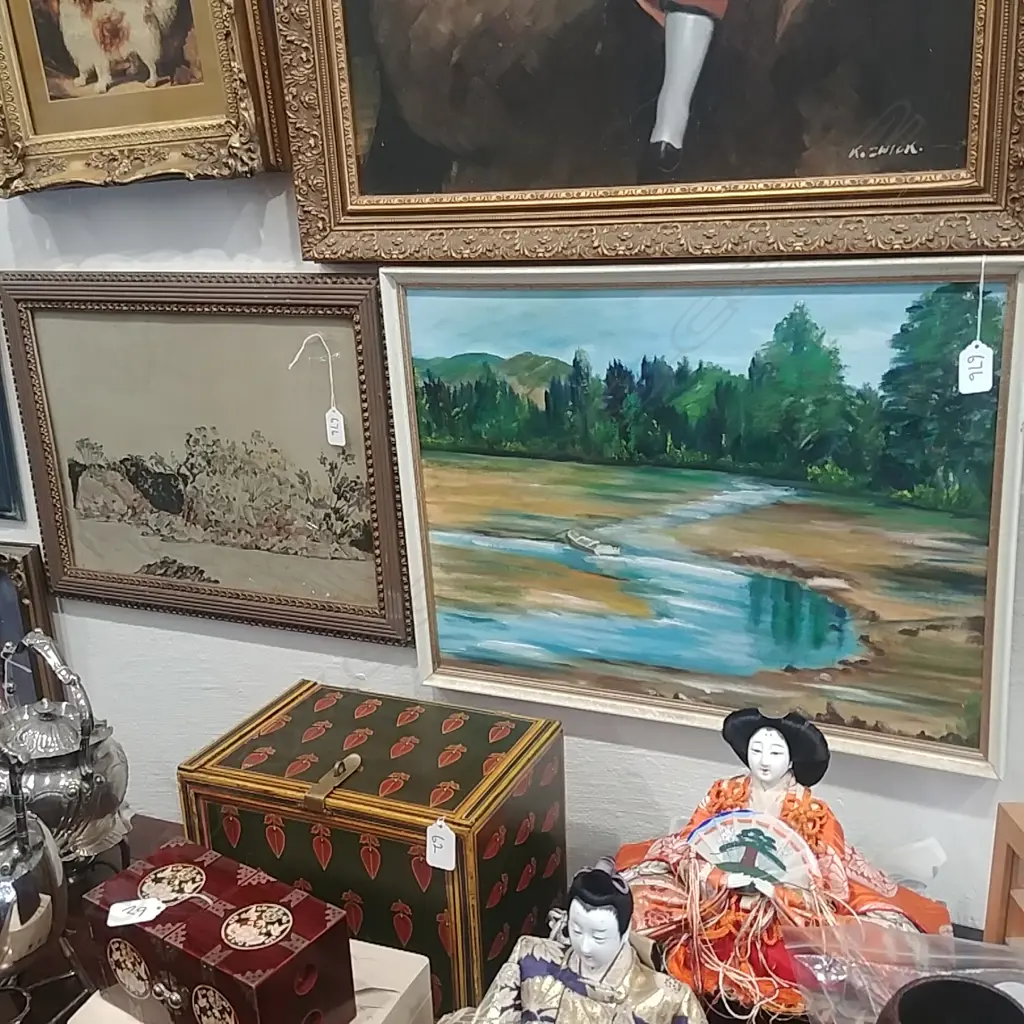 LANDSCAPE OIL + SIGNED PENCIL LANDSCAPE  Image 1++