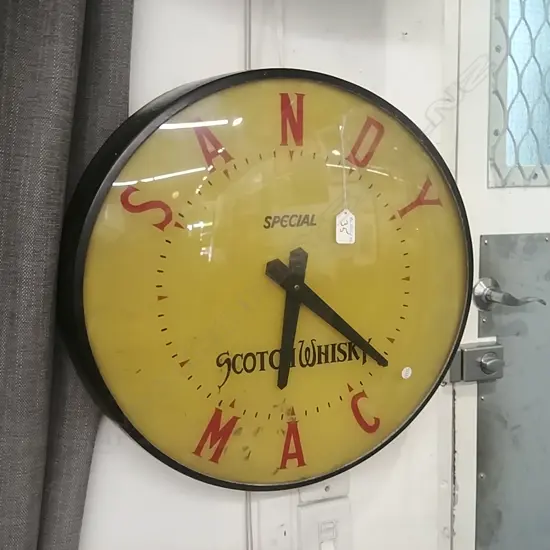 SANDY MAC SCOTCH WHISKEY WALL CLOCK 17286