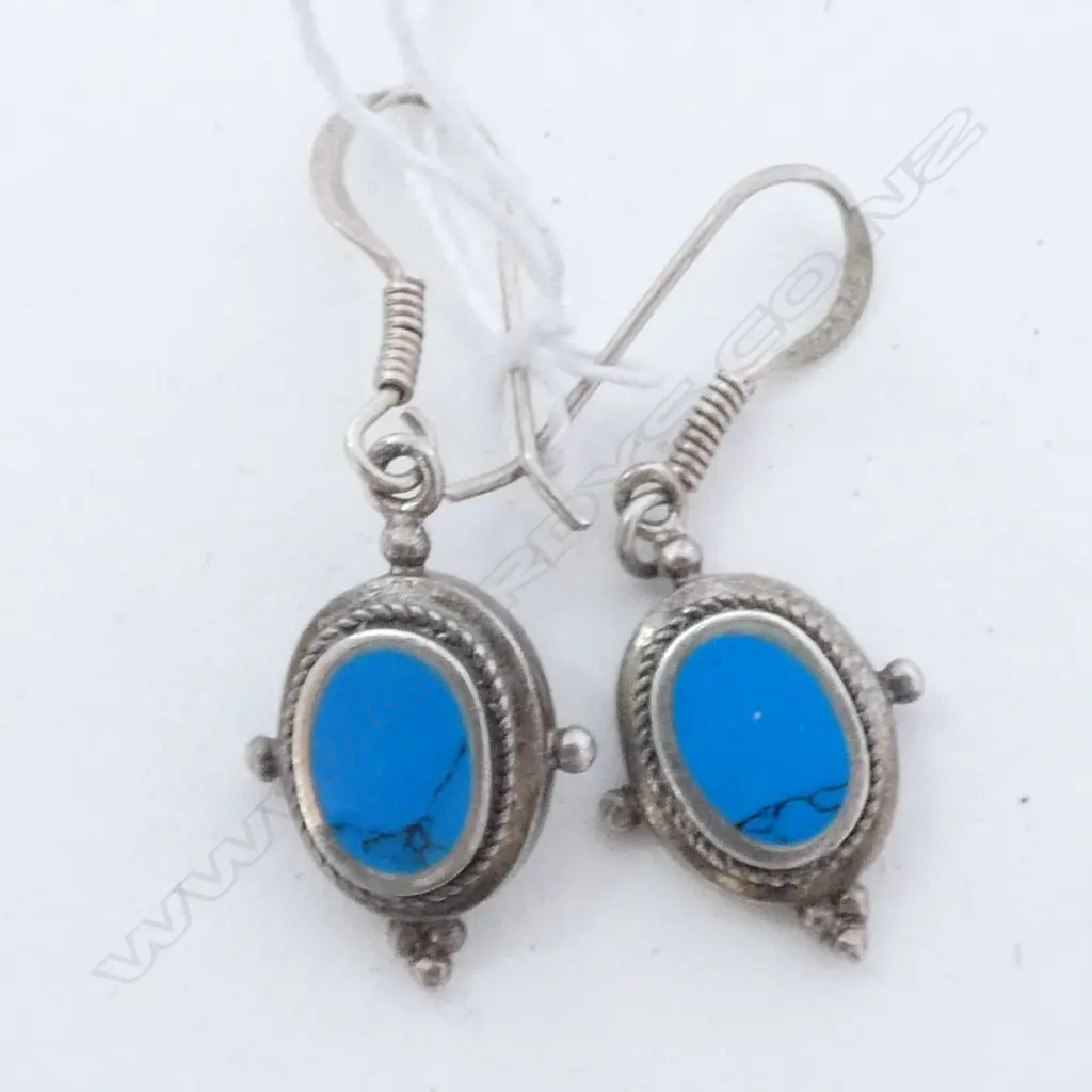 PR TURQUOISE & SILVER EARRINGS Image 1++
