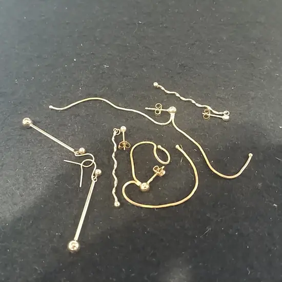 3PRS 9K GOLD DANGLE EARRINGS