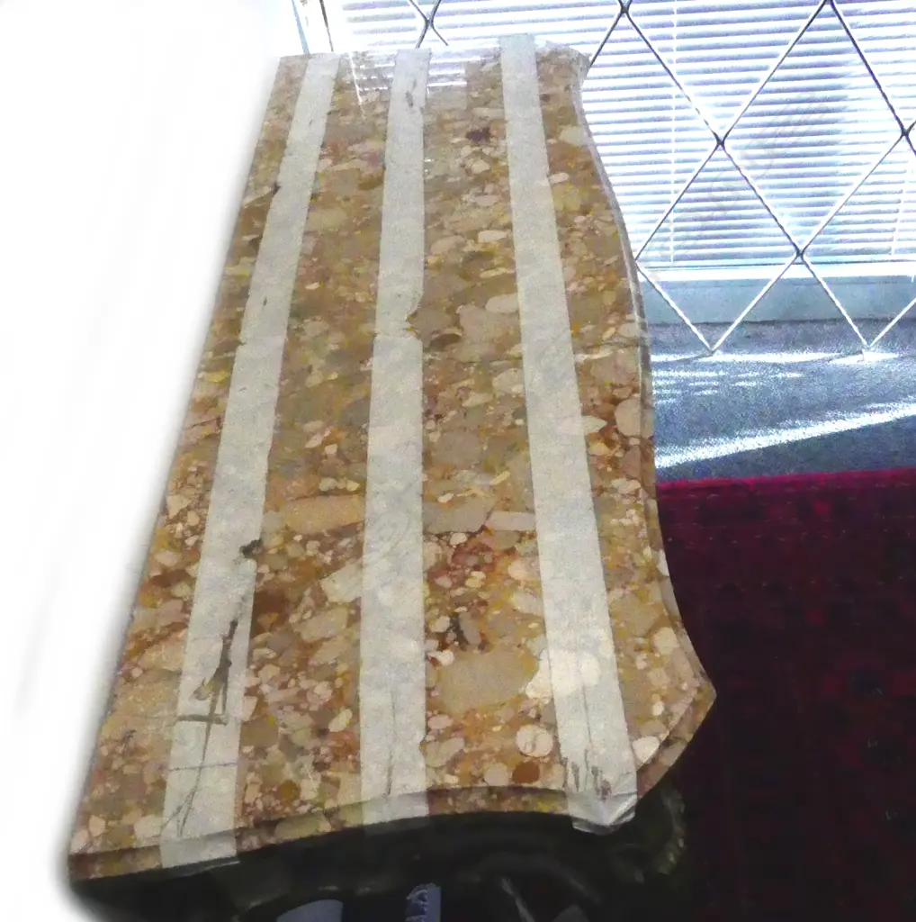 A Louis XV style parcel gilt marble topped console table Image 1++