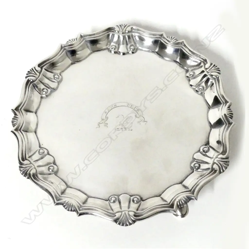 A George II silver waiter Image 1++