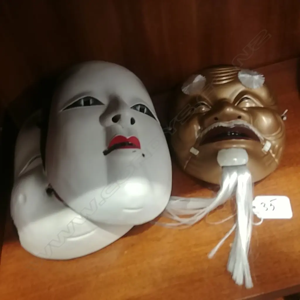 THREE JAPANESE NOH MASKS Image 1++