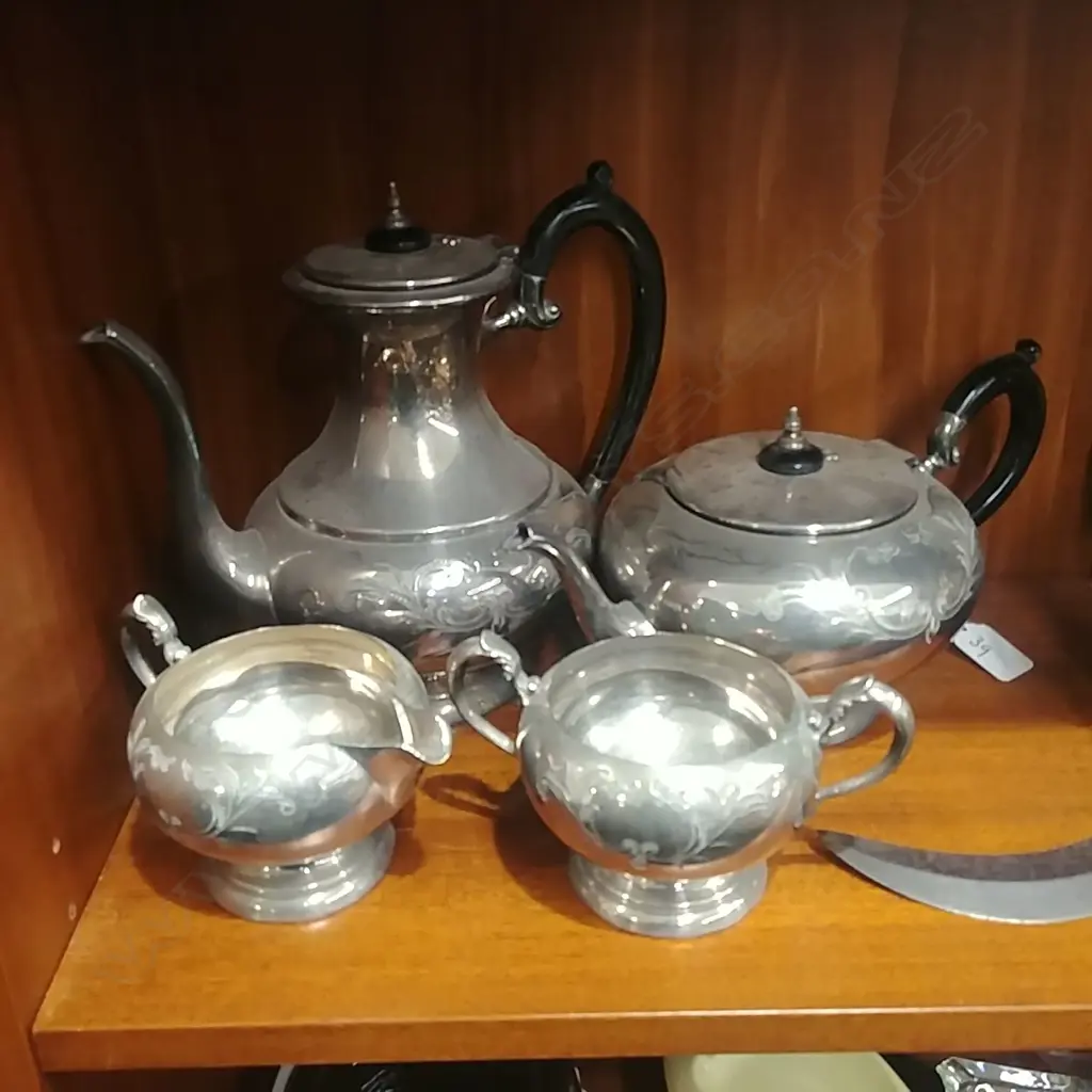 SILVER PLATE TEA SET Image 1++
