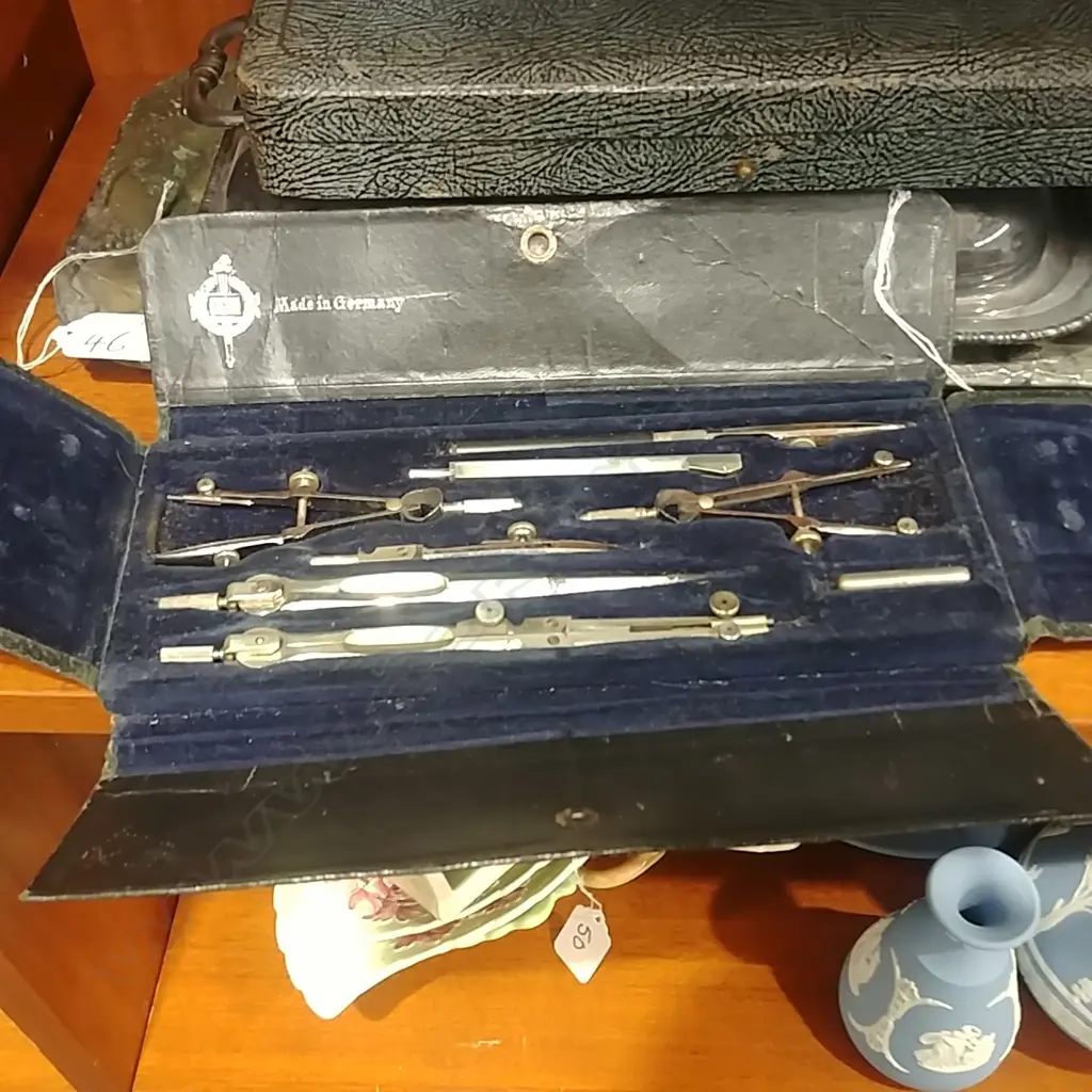 GERMAN 8 PIECE N/SILVER DRAWING SET Image 1++