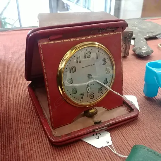 WALTHAM 9 DAY CLOCK IN CASE