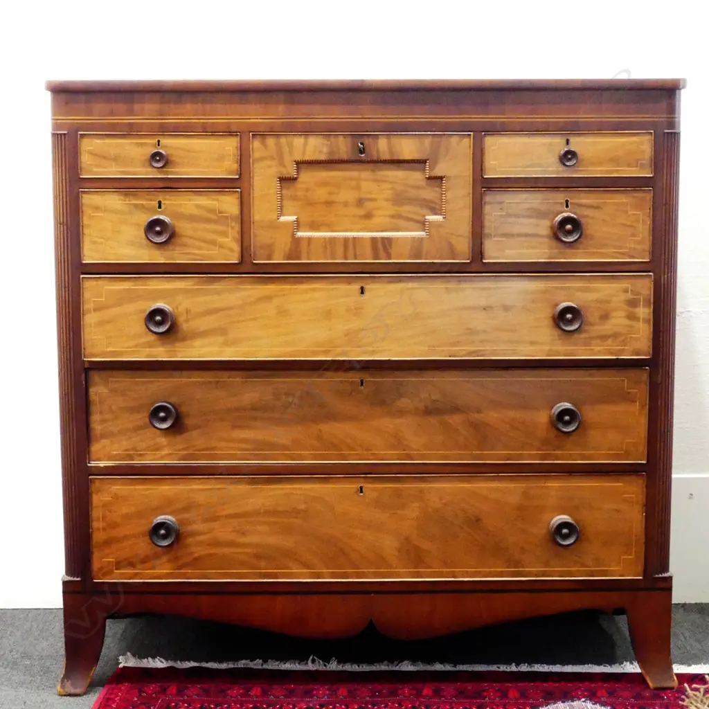 A Victorian mahogany scotch chest Image 1++