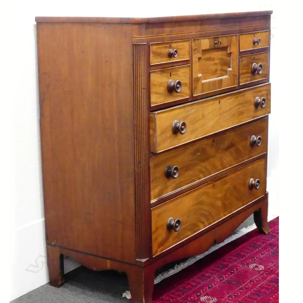 A Victorian mahogany scotch chest Image 1++