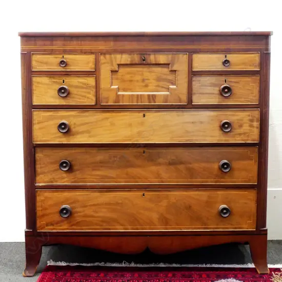 A Victorian mahogany scotch chest