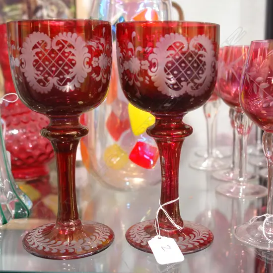 1PR  RED BOHEMIAN GLASSES