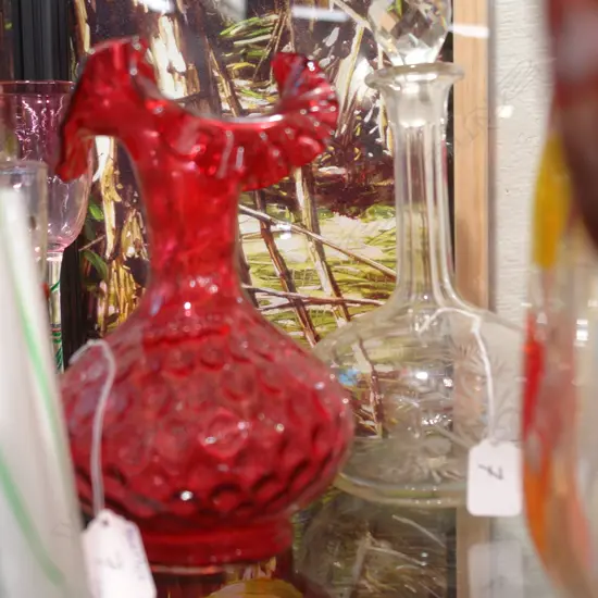 RUBY GLASS VASE & DECANTER