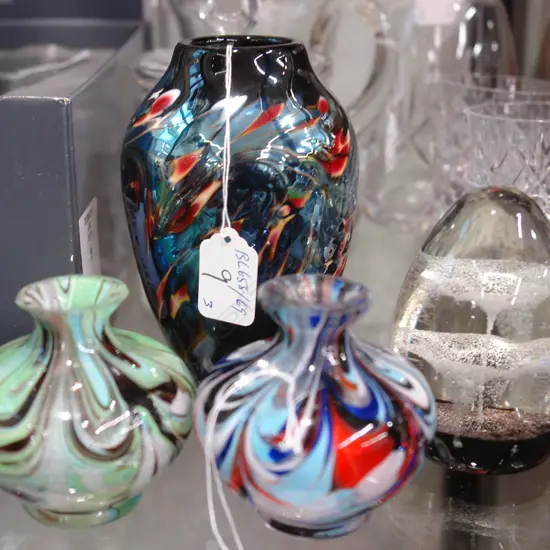 3 ART STUDIO GLASS ( 3 VASES )