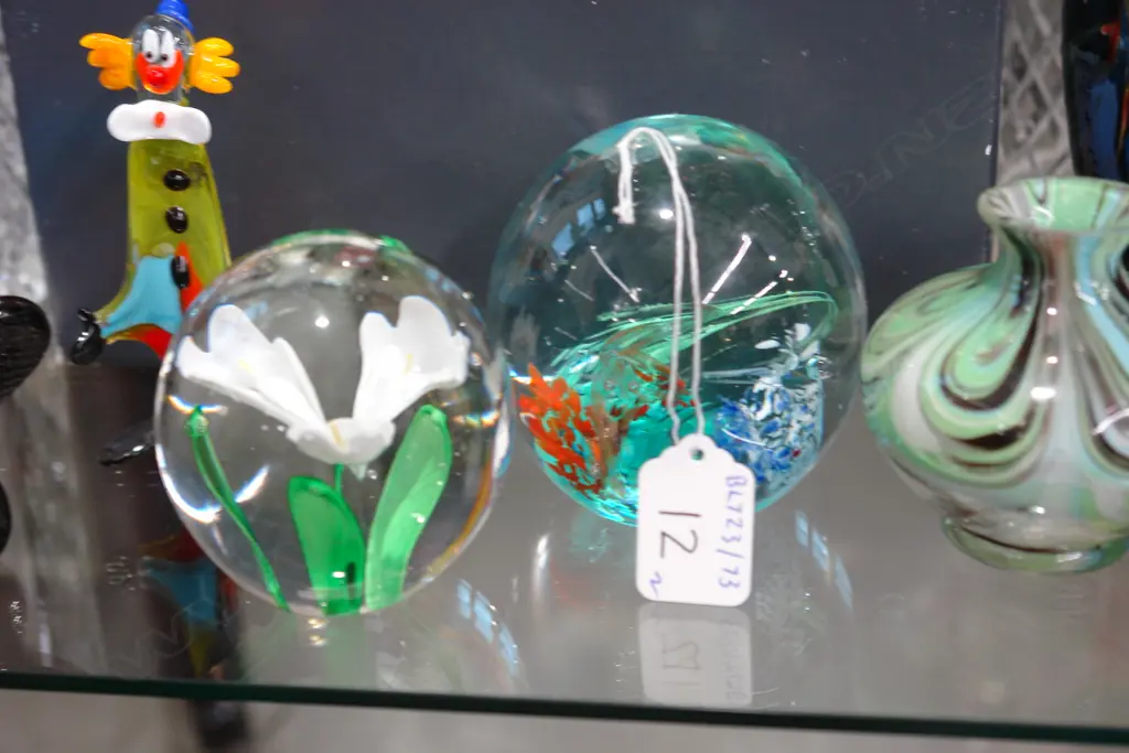2 GLASS PAPER WEIGHTS Image 1++