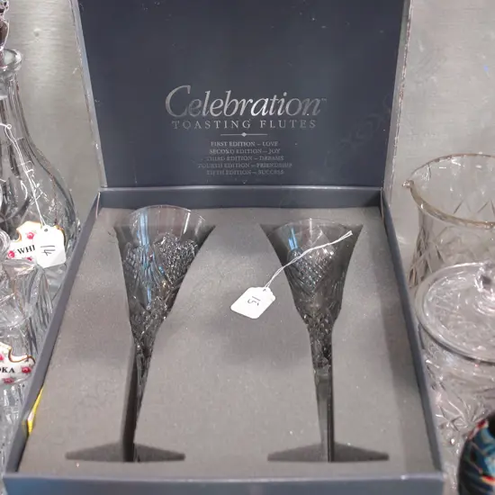 PR WATERFORD TOASTING FLUTES - BOXED