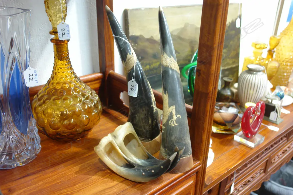 PR CARVED HORNS + OTHER HORN PIECE Image 1++