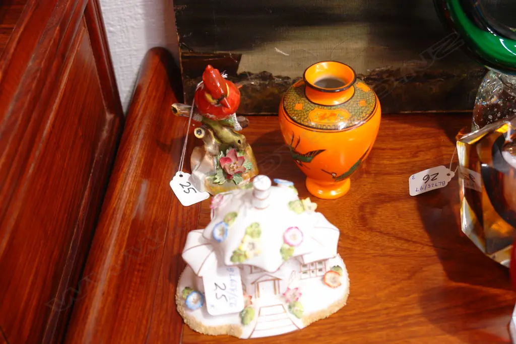 SHELLEY VASE,BIRD ORNT, BURNER Image 1++