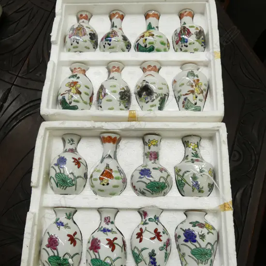 2 BOXES CHINESE MINIATURE VASES