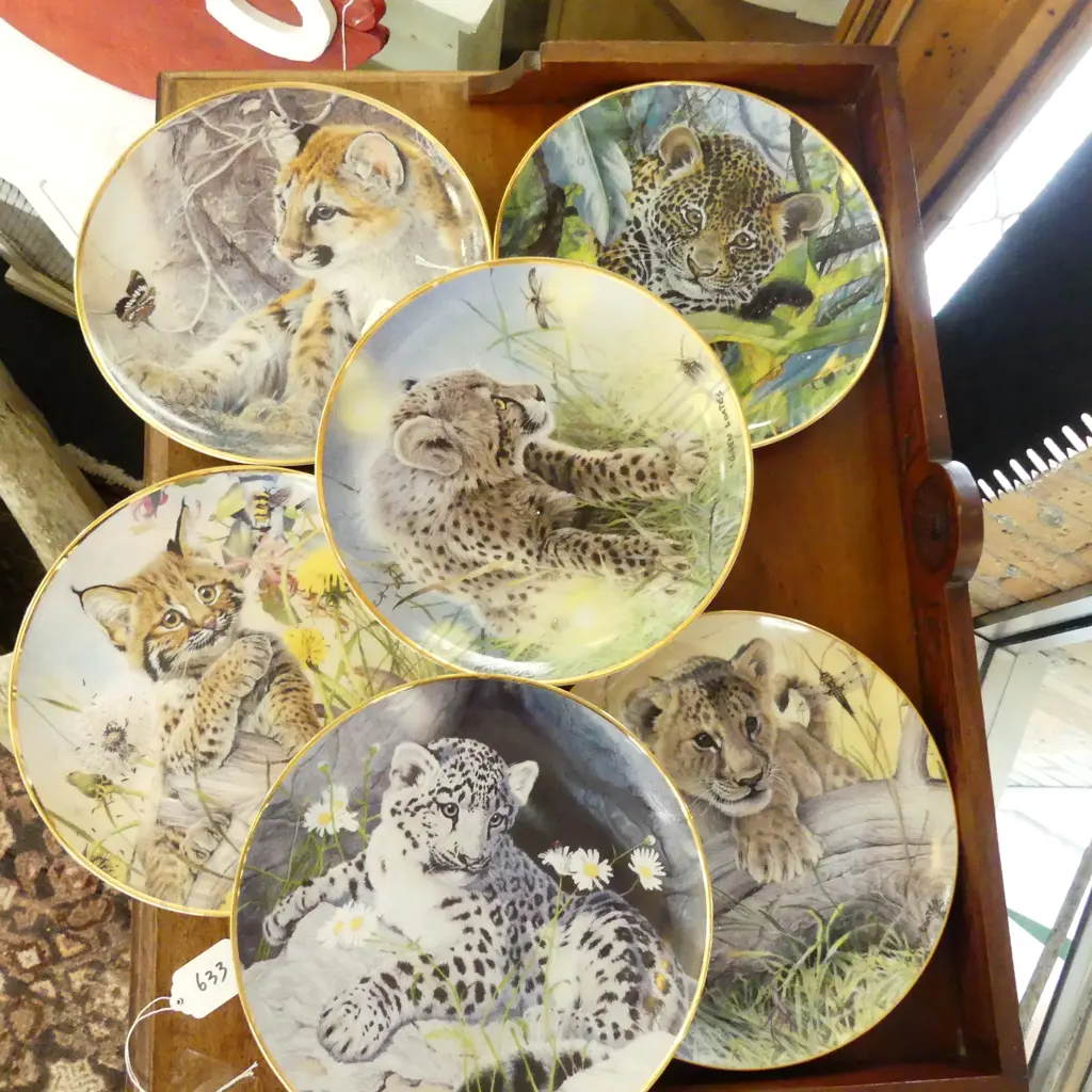 6 F/MINT LARGE CAT PLATES Image 1++