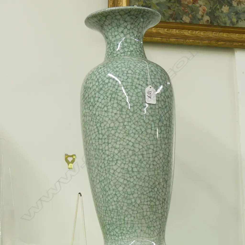 TALL CRACKLE GLAZE VASE Image 1++