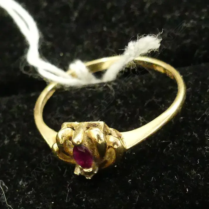 14K GOLD RUBY & DIAMOND RING 1.19GMS Image 1++