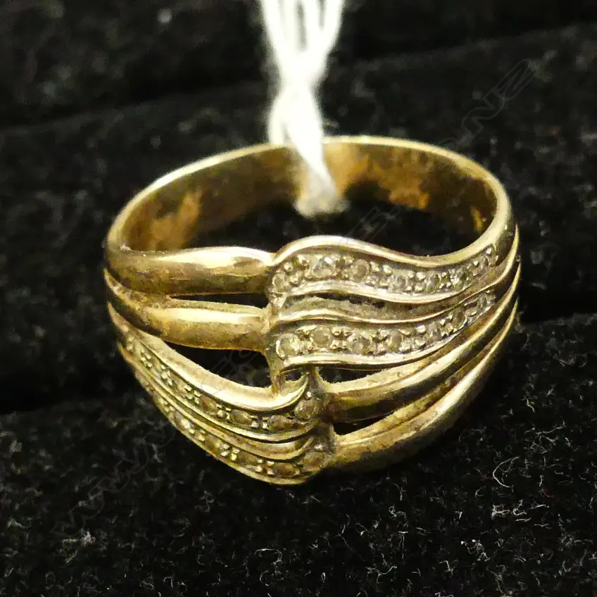 GOLD PLATED MULTI DIAMOND RING Image 1++