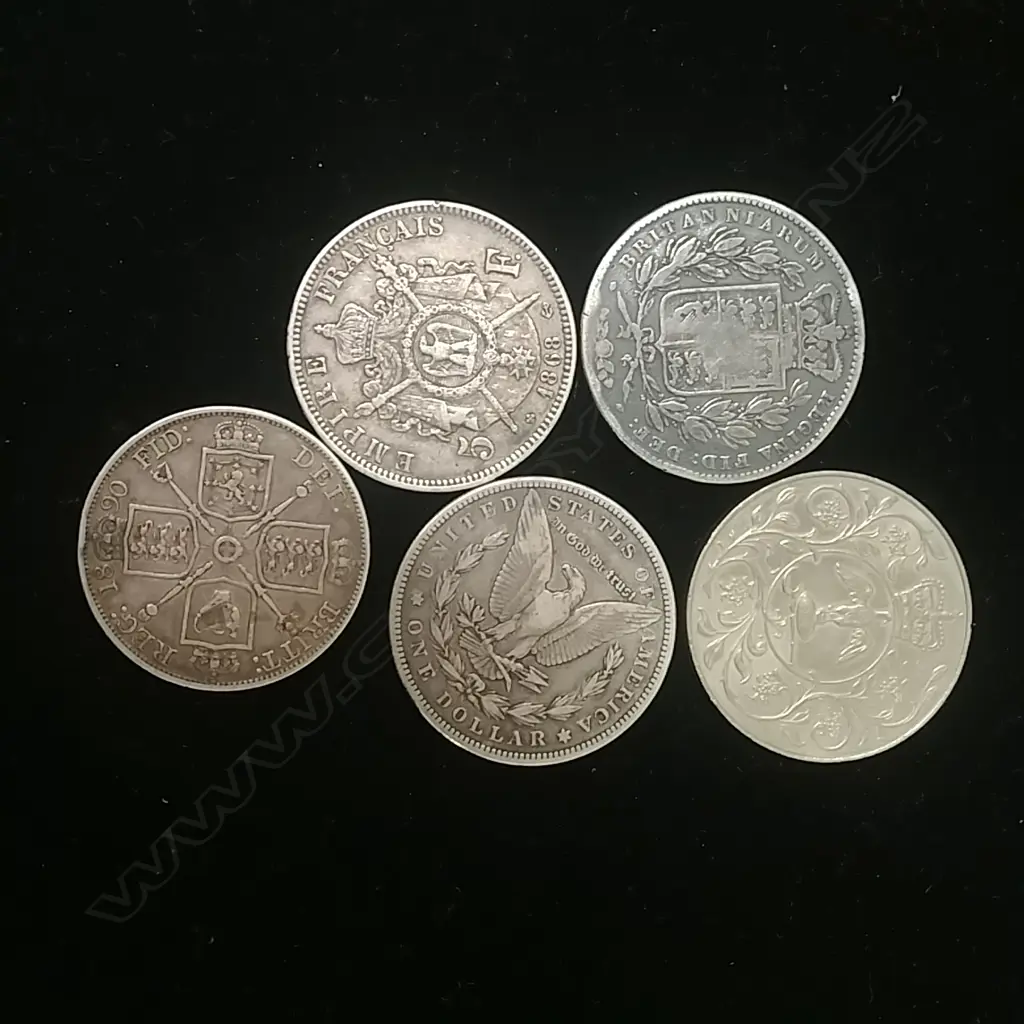 5 LARGE SILVER? COINS  Image 1++