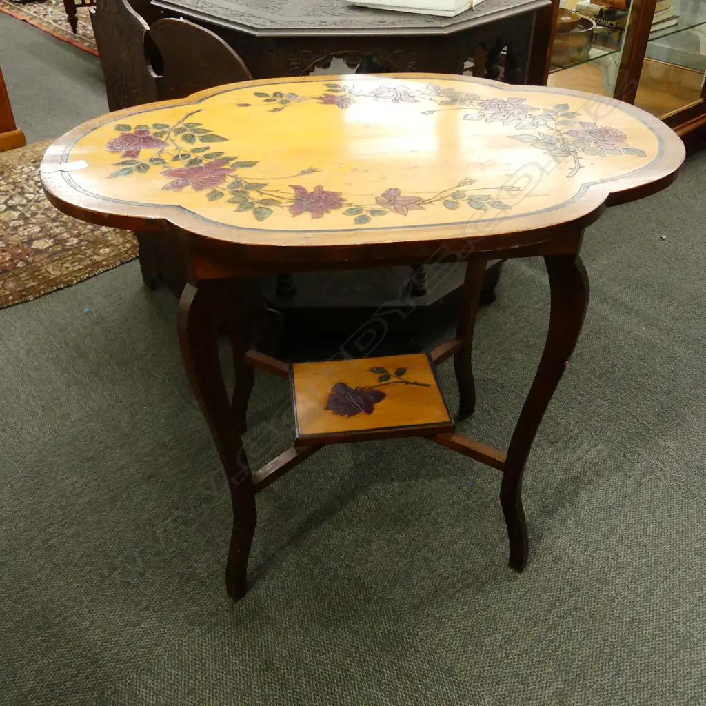 CARVED AND PAINTED OCC. TABLE Image 1++
