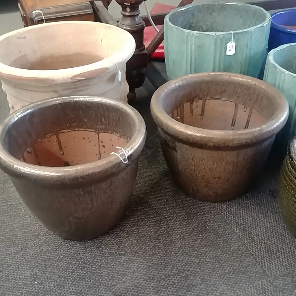PR SMALL GOLD GLAZED GARDEN POTS Image 1++