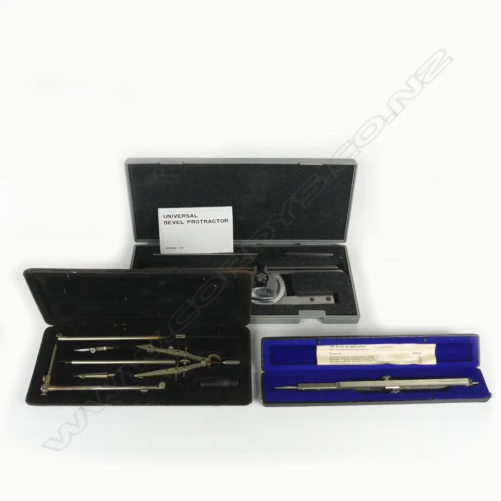 3 BOXED DRAWING INSTRUMENTS USED BY GUY NGAN Image 1++