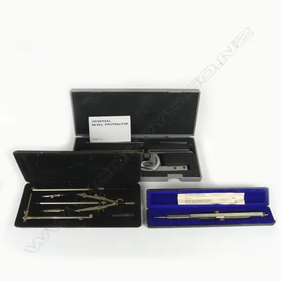 3 BOXED DRAWING INSTRUMENTS USED BY GUY NGAN