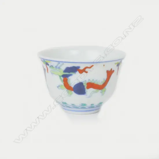 A Chinese miniature porcelain wine cup
