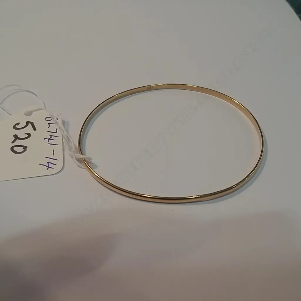 9CT GOLD FINE HALF ROUND BANGLE 5.6GM Image 1++