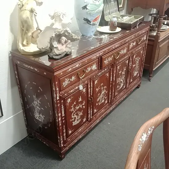 MOP INLAID ROSEWOOD SIDEBOARD 