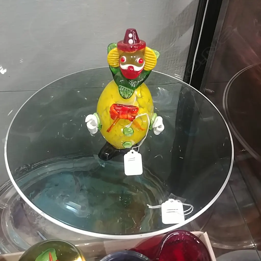 STUDIO GLASS BOWL & GLASS CLOWN Image 1++